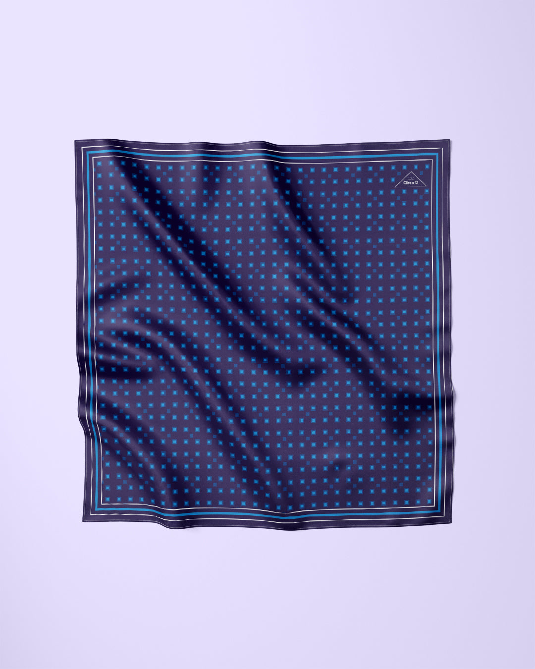 The Architectural Connection Navy and Royal Blue Silk Pocket Square features a refined geometric square motif inspired by the iconic white coffered ceiling of the Field Museum’s Stanley Field Hall. Created from original digital artwork by Chicago-based artist and fashion designer Alesia Chaika in 2013, the design reflects her fascination with architectural harmony and timeless elegance, translated onto pure silk through enduring print techniques. A coffered ceiling is a classic architectural design featur