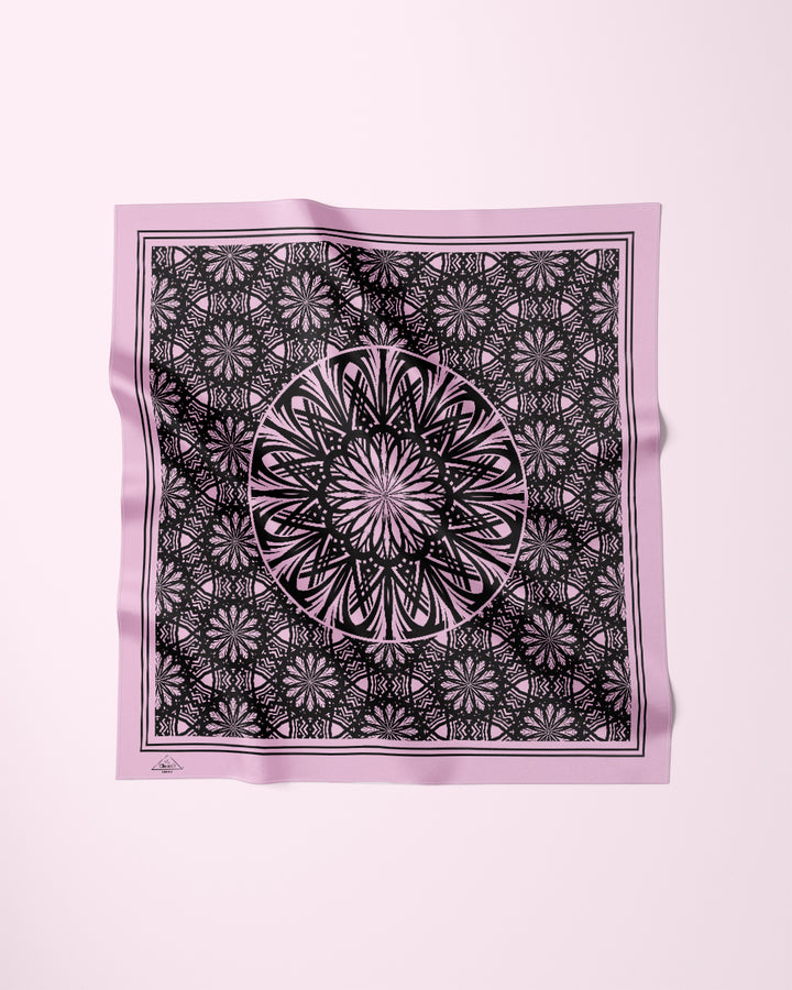 Black Pink Serenity Silk Pocket Square by Alesia Chaika
