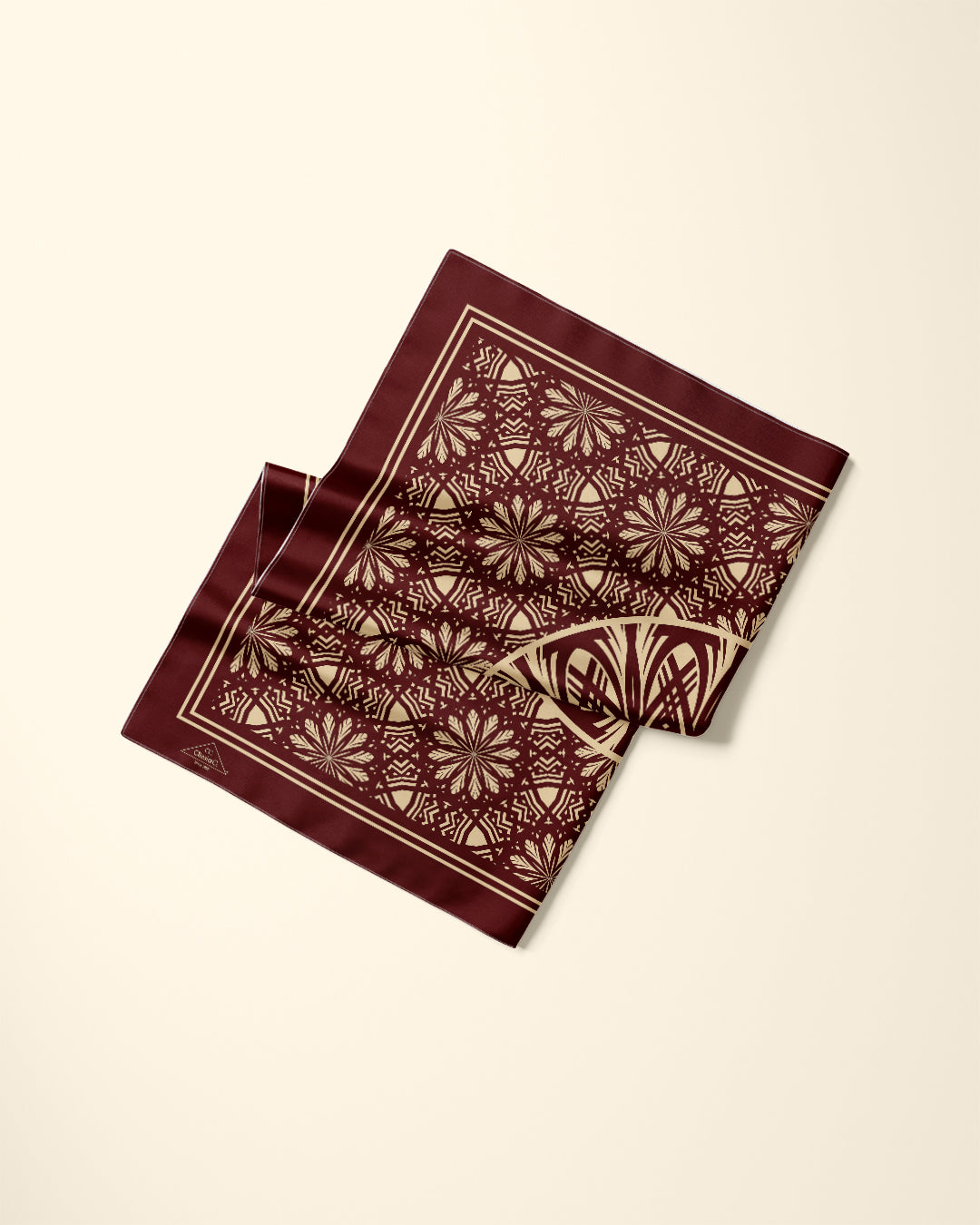 Brown Gold Serenity Silk Pocket Square by Alesia Chaika