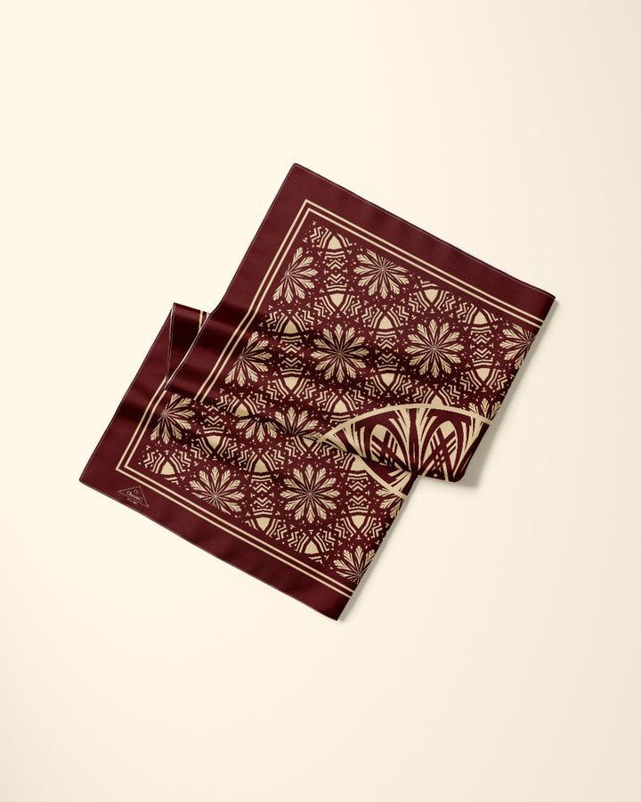 Brown Gold Serenity Silk Pocket Square by Alesia Chaika