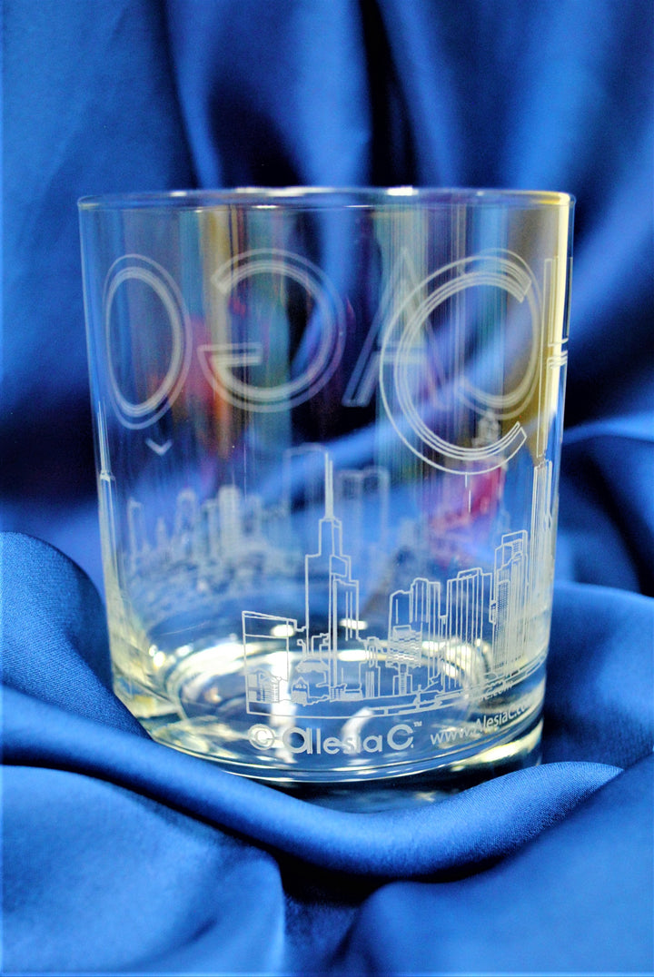 CHICAGO Skyline Drinkware Glass Set of 1 or 2