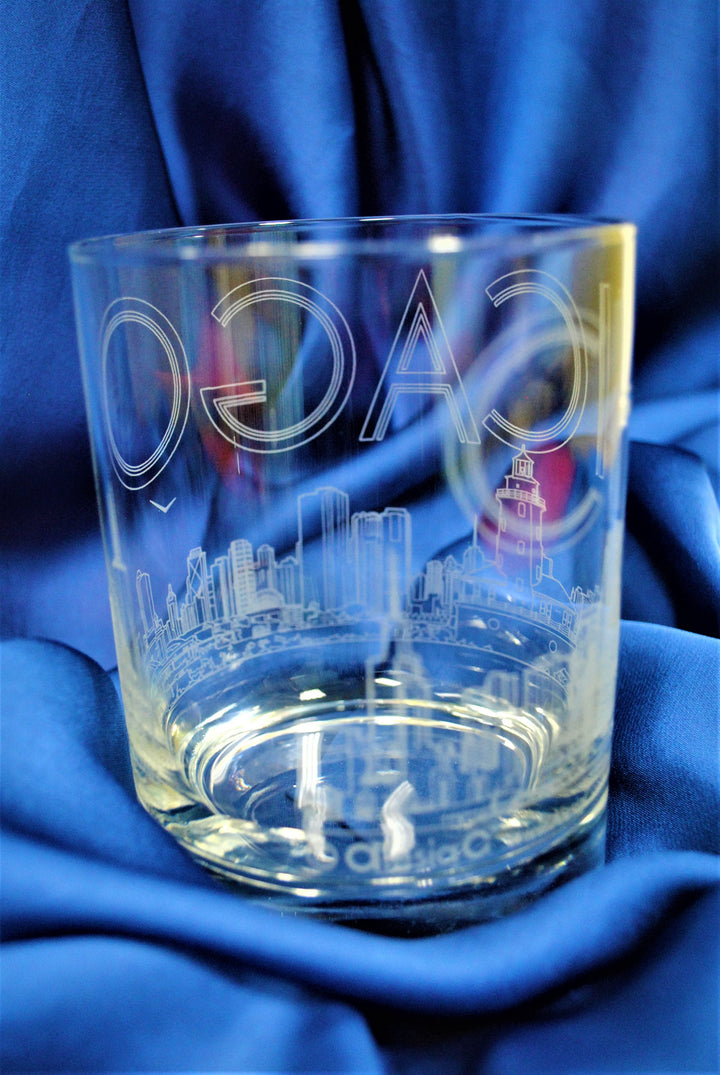 CHICAGO Skyline Drinkware Glass Set of 1 or 2