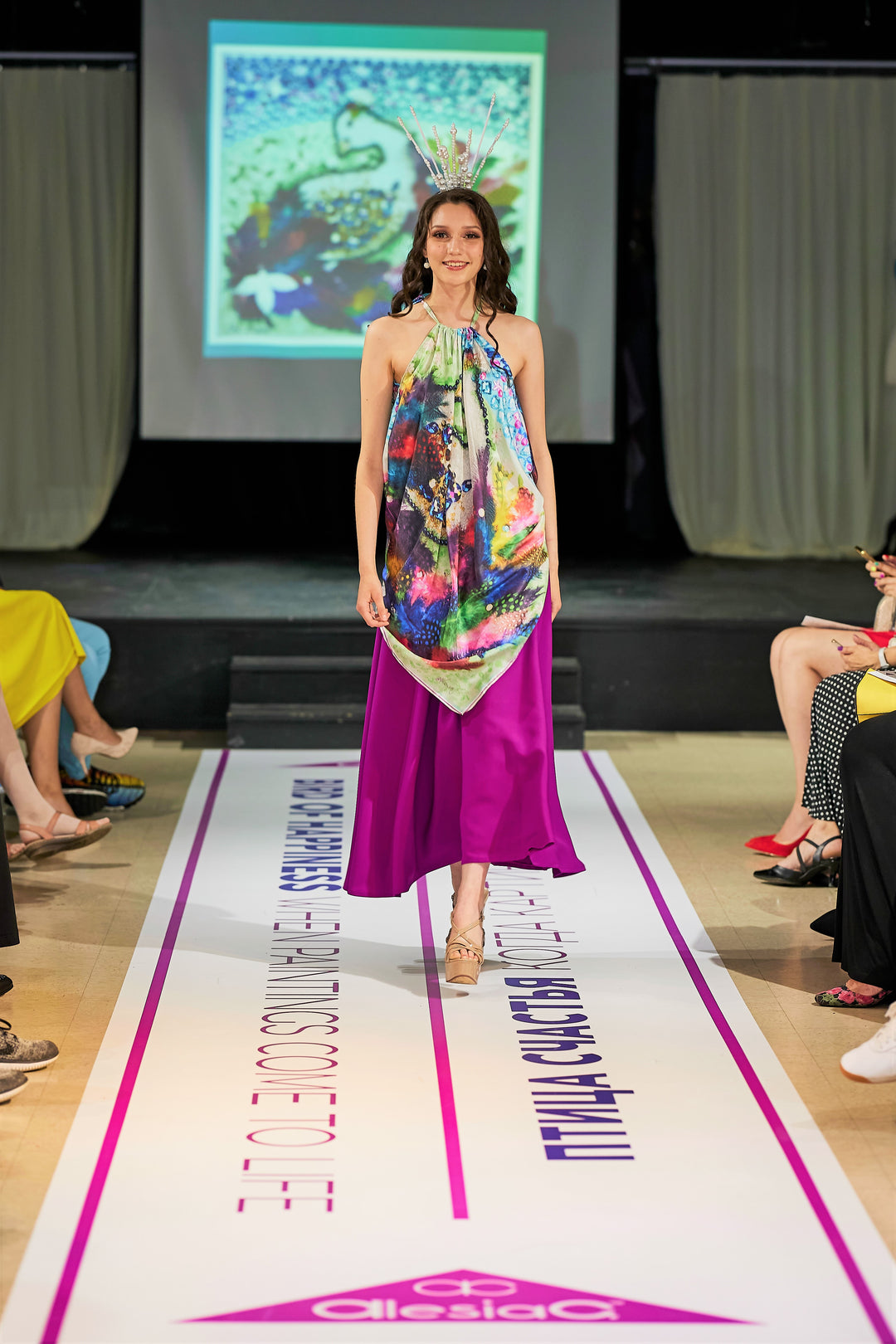 BIRD OF HAPPINESS 100% Silk Asymmetrical Tunic Blouse by Aleia Chaika