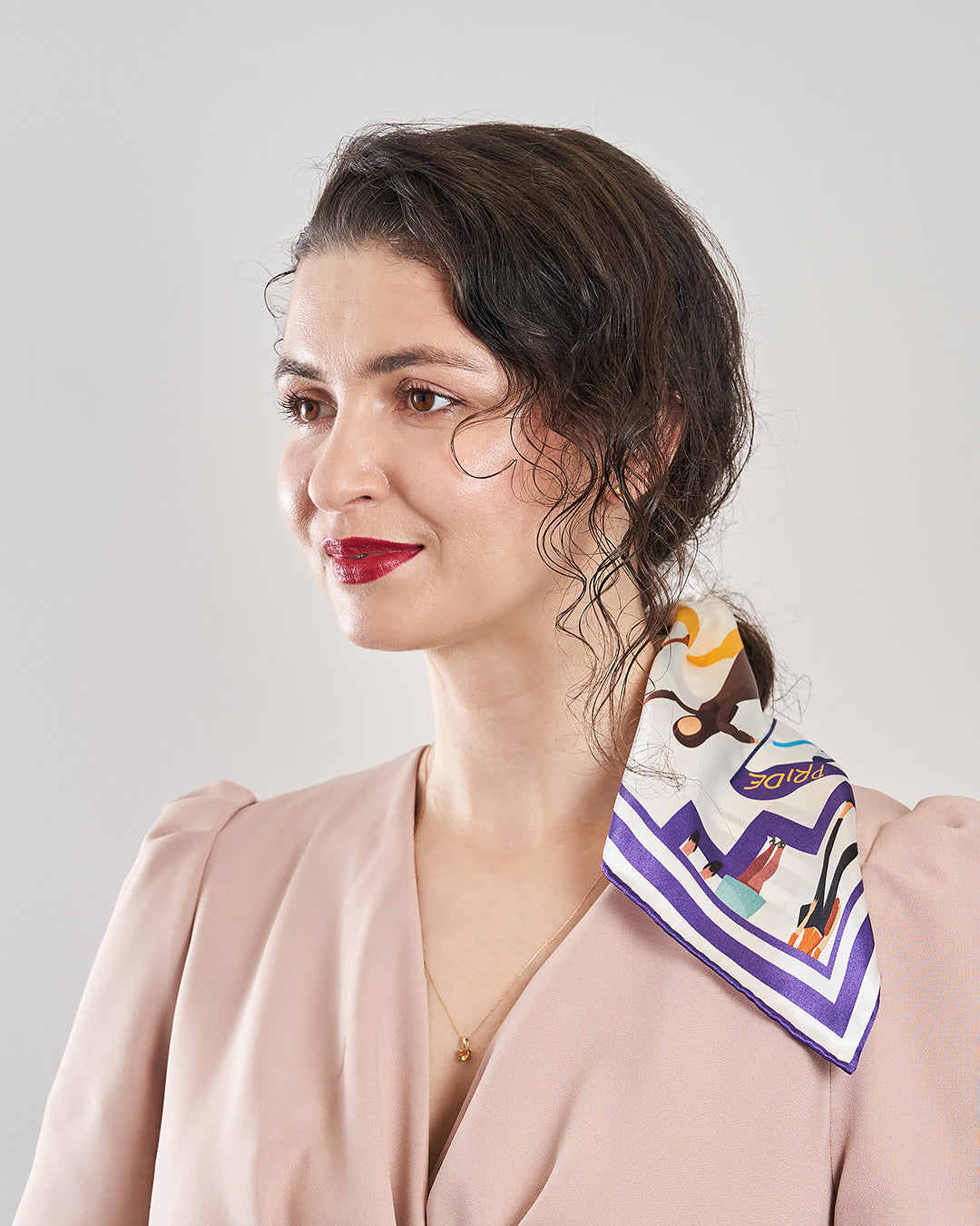 EMPOWER Women's History Month 100% Silk Square Scarf by Alesia Chaika AlesiaC.com
