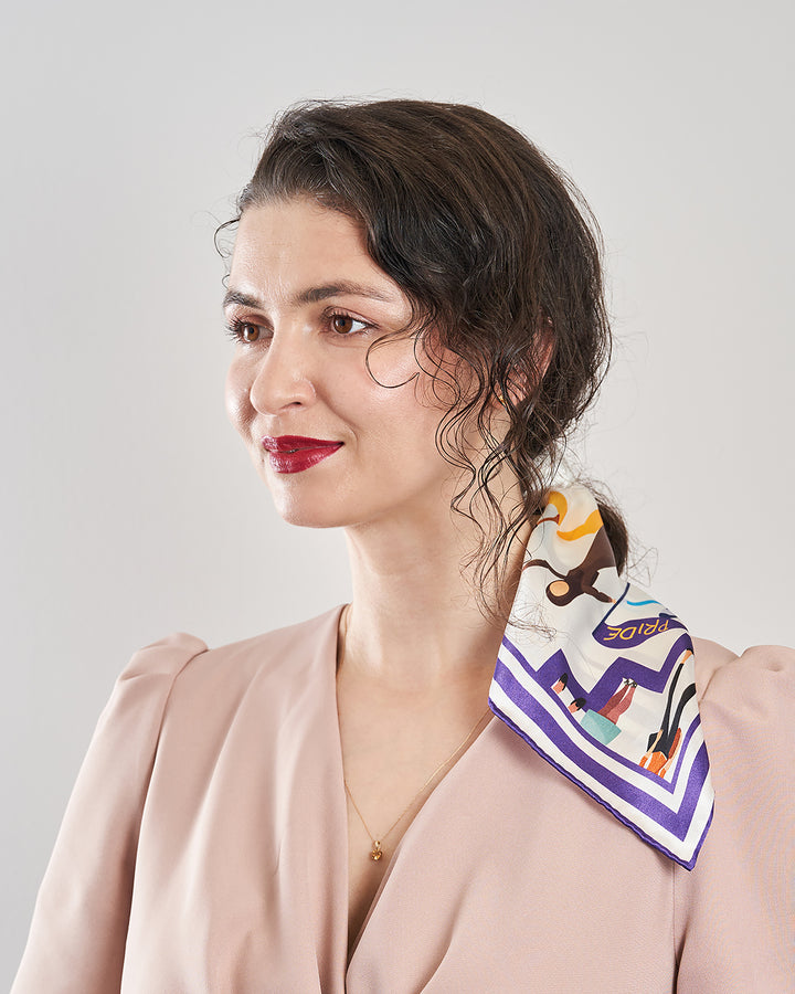 EMPOWER Women's History Month 100% Silk Square Scarf by Alesia Chaika AlesiaC.com