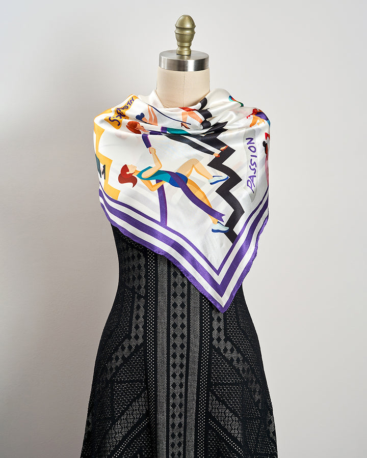 EMPOWER Women's History Month 100% Silk Square Scarf by Alesia Chaika AlesiaC.com