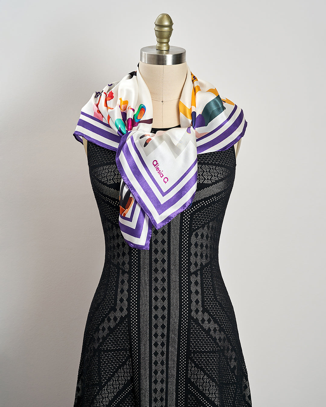 EMPOWER Women's History Month 100% Silk Square Scarf by Alesia Chaika AlesiaC.com