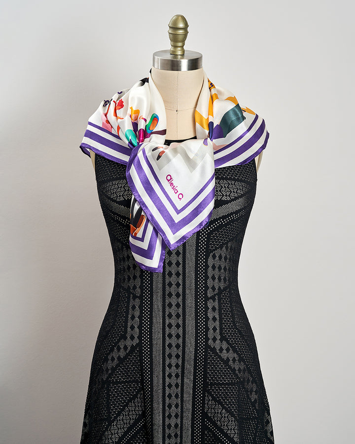EMPOWER Women's History Month 100% Silk Square Scarf by Alesia Chaika AlesiaC.com