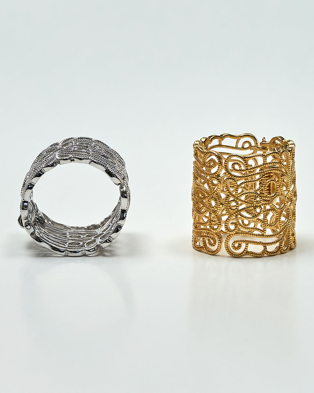 HIGH LAND Filigree Designer Scarf Charm-Ring 18K Gold Plated Brass by Alesia Chaika AlesiaC.com
