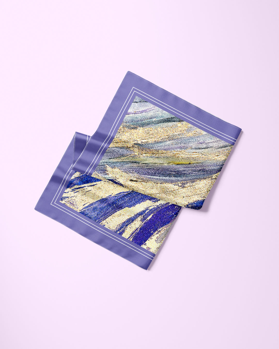 Gold Way Gold Purple Silk Pocket Square by Alesia Chaika