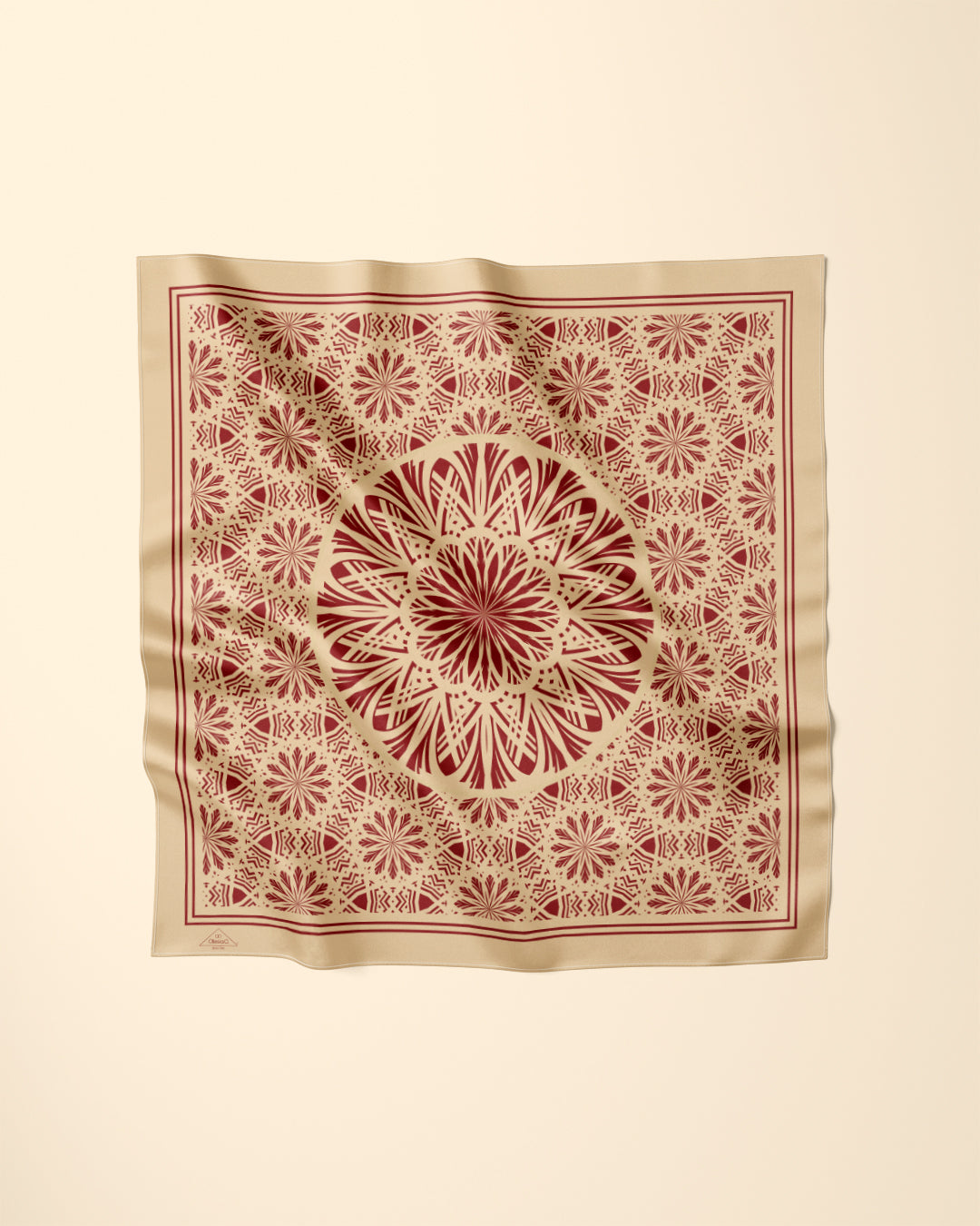 Gold Dark Red Serenity Silk Pocket Square by Alesia Chaika