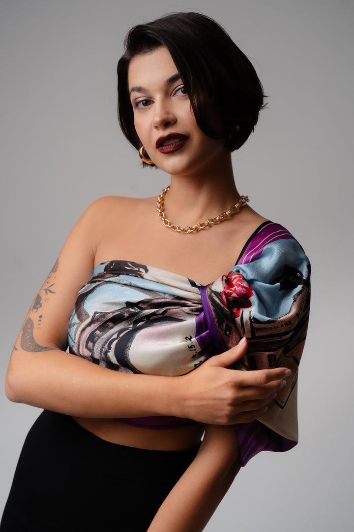 How To Style A Silk Scarf With As A Blouse by Alesia Chaika AlesiaC.com 