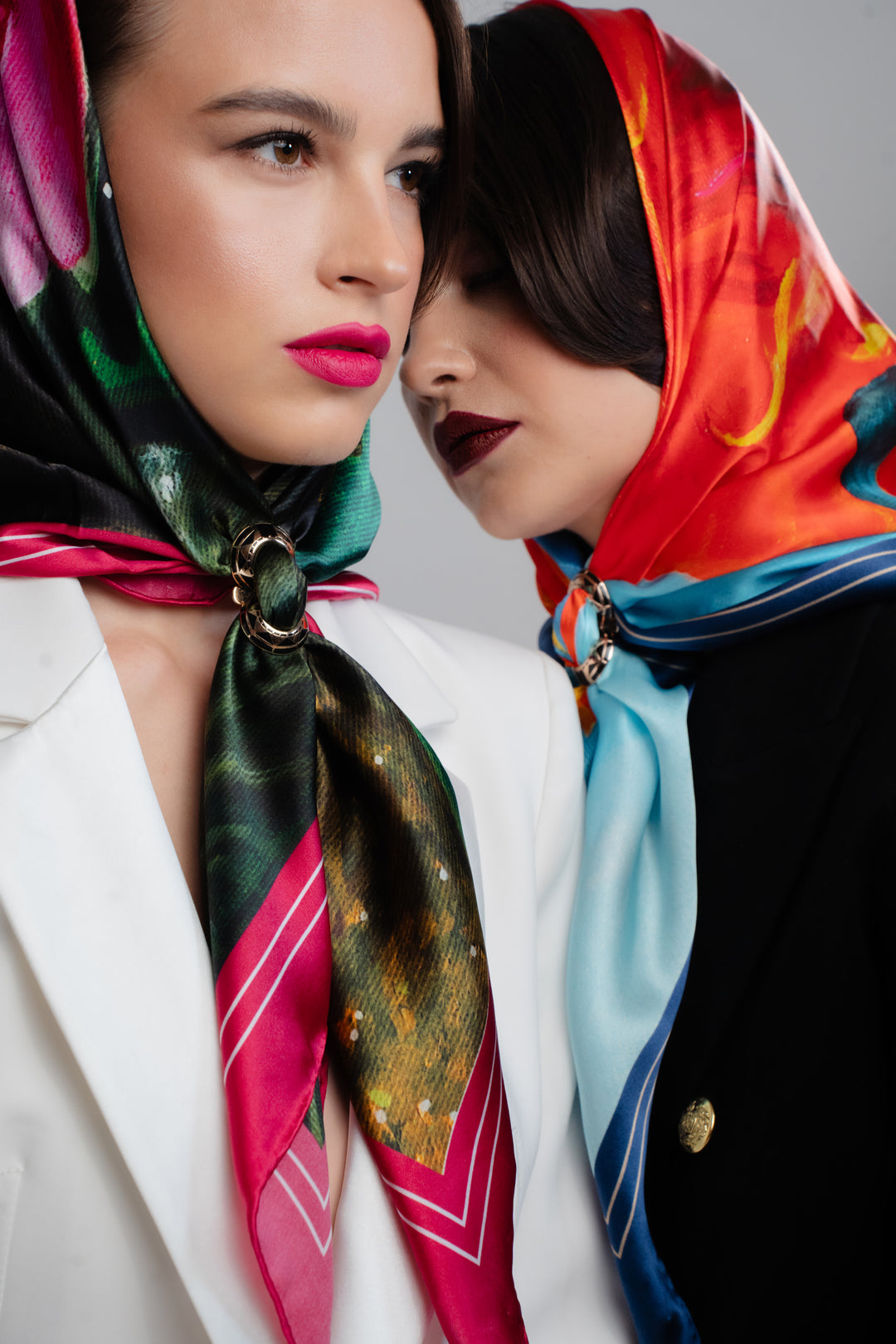 How To Tie A Head Silk Scarf With Scarf Ring by Alesia Chaika AlesiaC.com