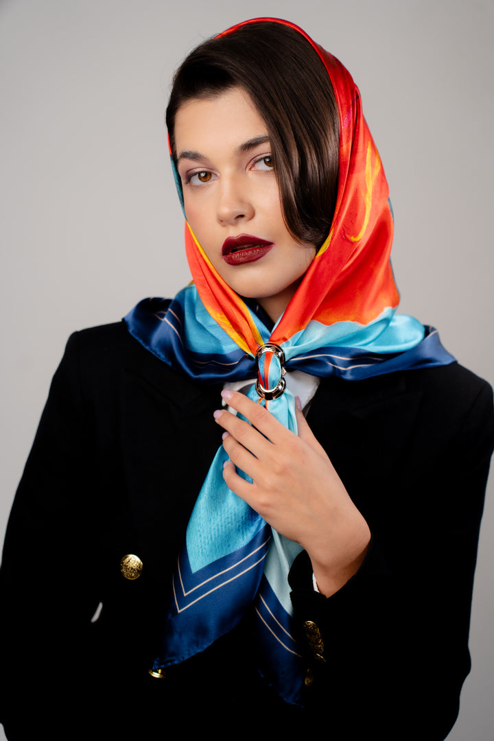 How To Tie A Head Silk Scarf With Scarf Ring by Alesia Chaika AlesiaC.com