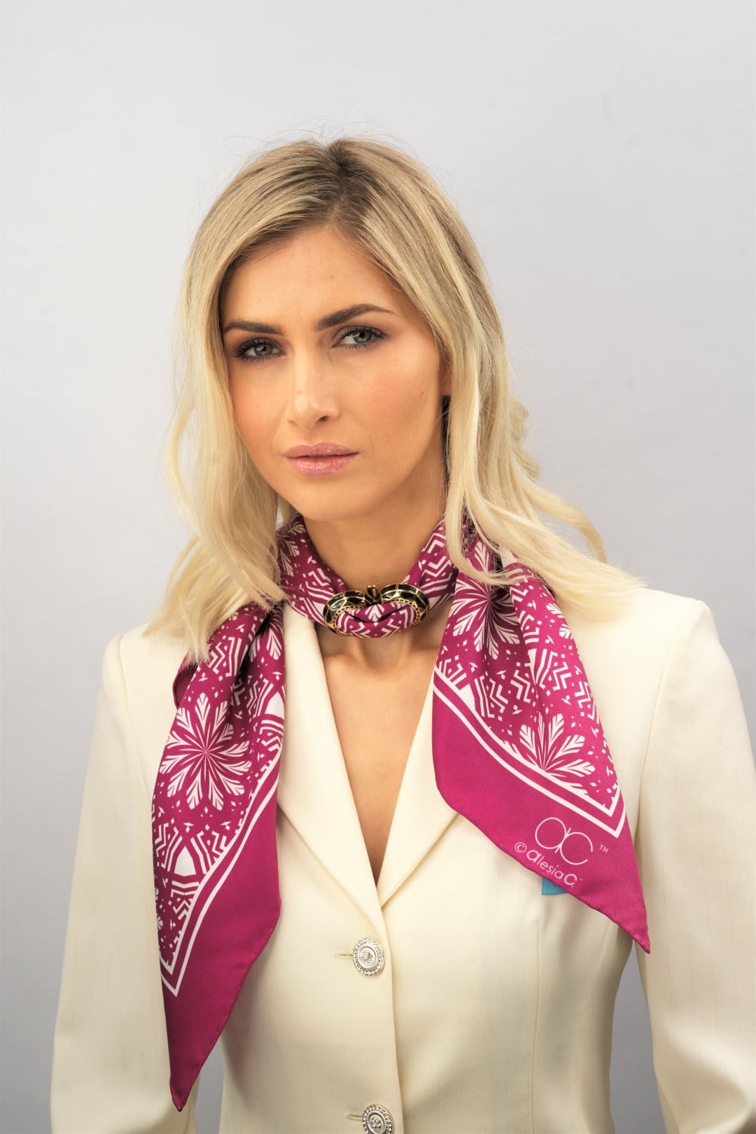 SERENITY Mandala Designer Silk Square Scarf – Purple White – Hand-Rolled Edges – Multiple Sizes