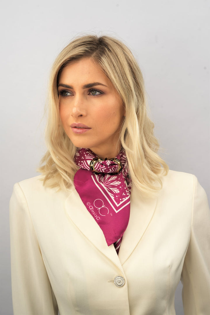 SERENITY Mandala Designer Silk Square Scarf – Purple White – Hand-Rolled Edges – Multiple Sizes