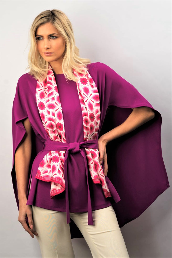 LOTUS Mandala 100% Silk Oblong Scarf in Pink White