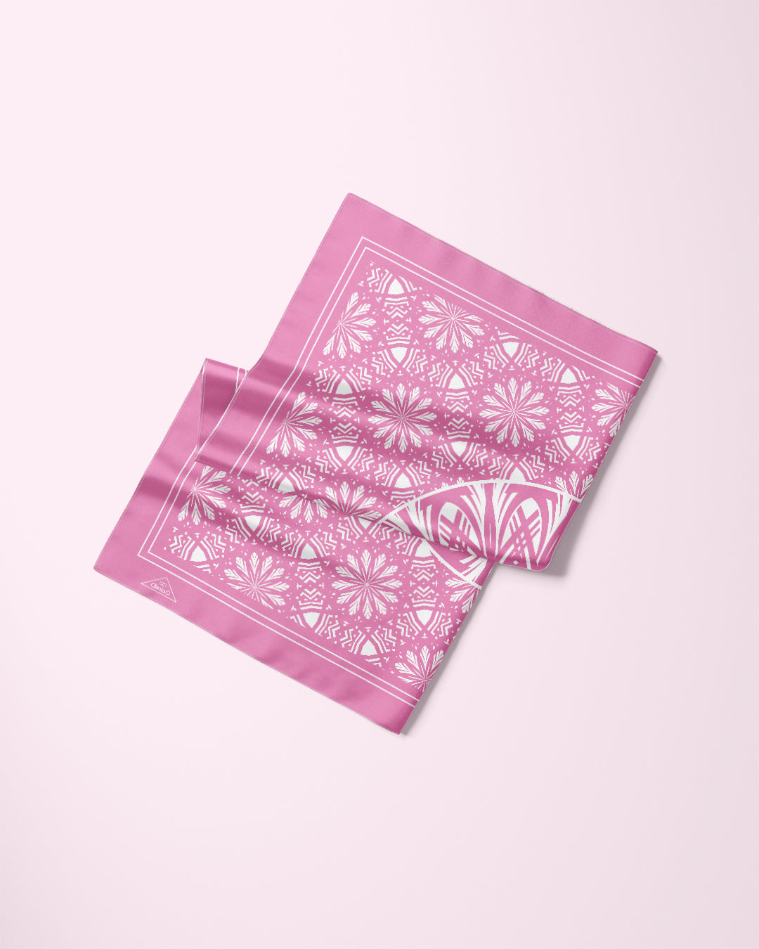 LIGHT PINK SERENITY Mandala Designer Silk Scarf Pink White by Alesia Chaika