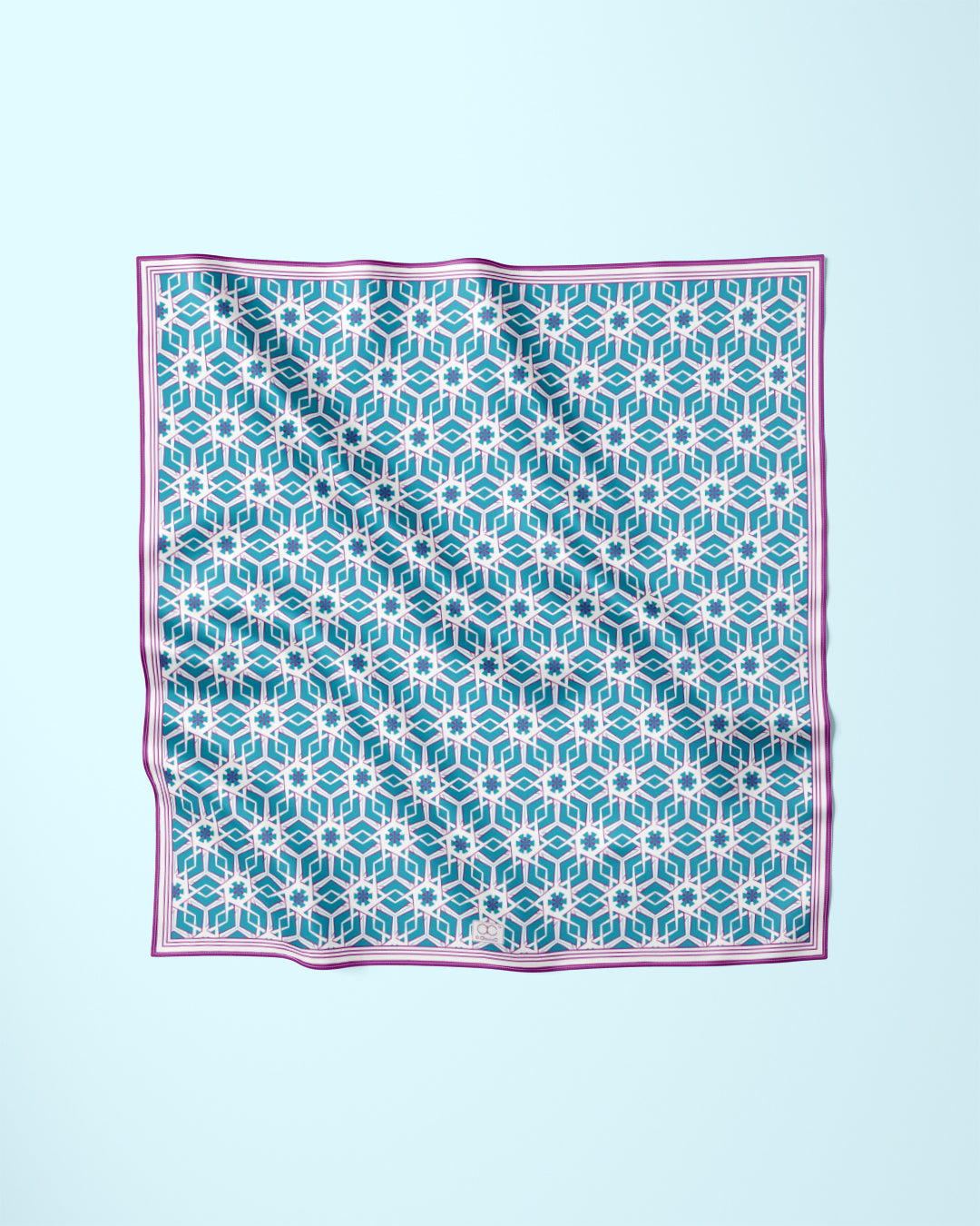 PERPETUUM MOBILE LAKE BLUE PURPLE Square Silk Scarf AlesiaC.com