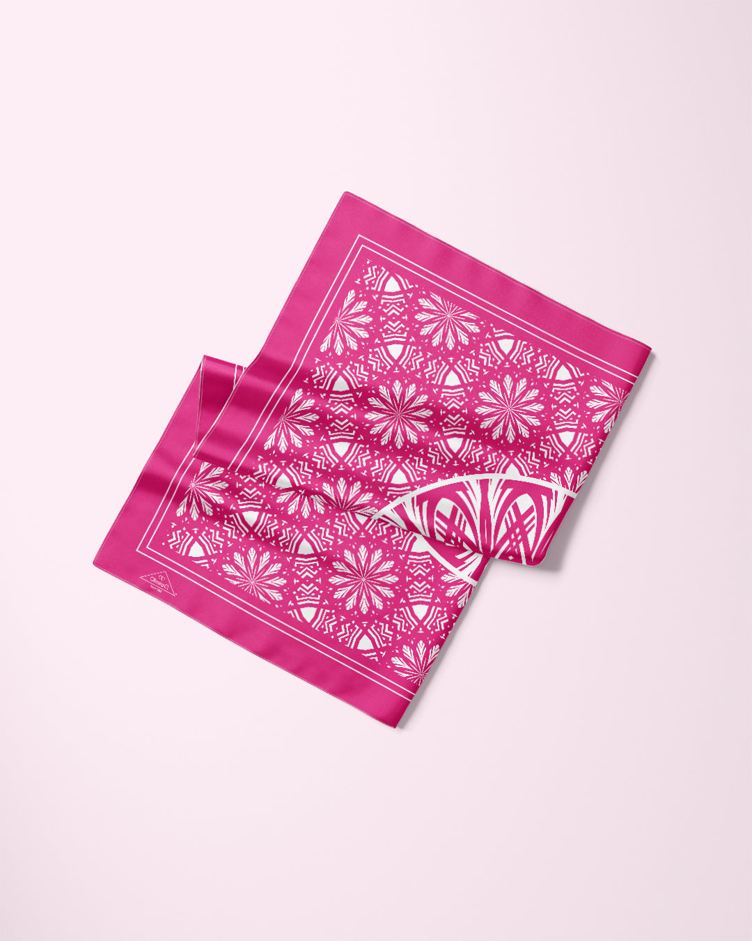PINK SERENITY Mandala Designer Silk Scarf  Pink White Art A Porte by Alesia Chaika