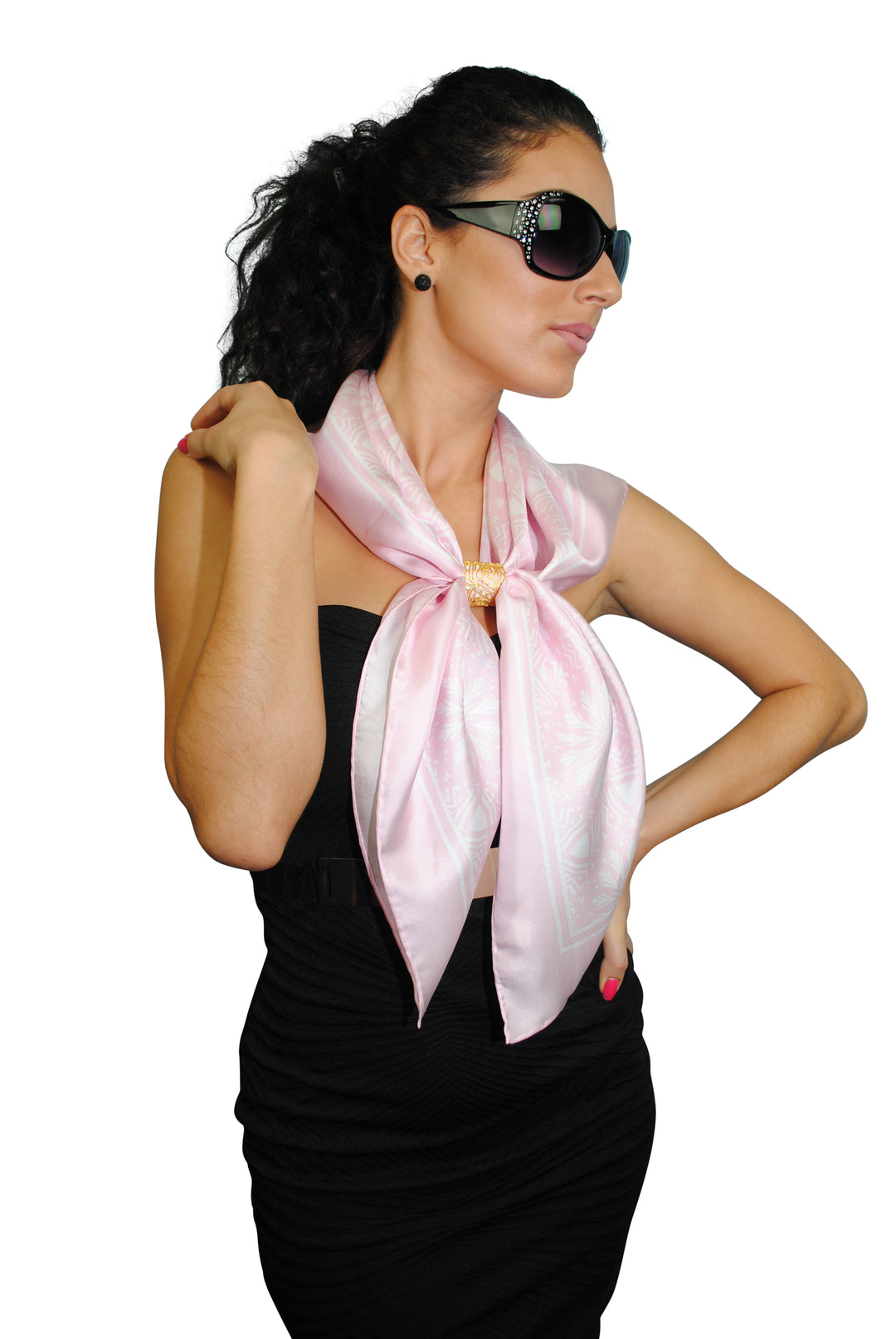 SERENITY Candy Pink Mandala Designer Silk Scarf – Hand-Rolled Edges – Multiple Sizes