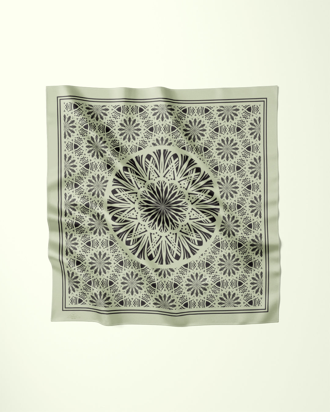 Sage Black Serenity Silk Pocket Square by Alesia Chaika