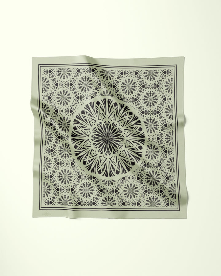 Sage Black Serenity Silk Pocket Square by Alesia Chaika
