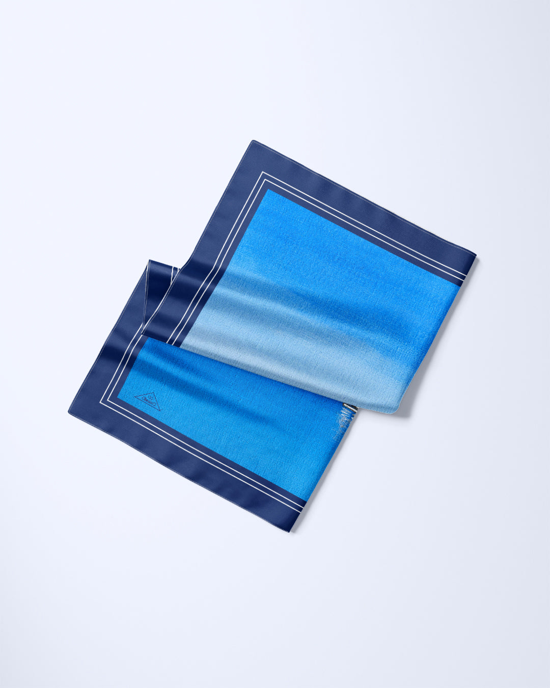 Sail the Journey Nautical Navy Light Blue Silk Pocket Square by Alesia Chaika