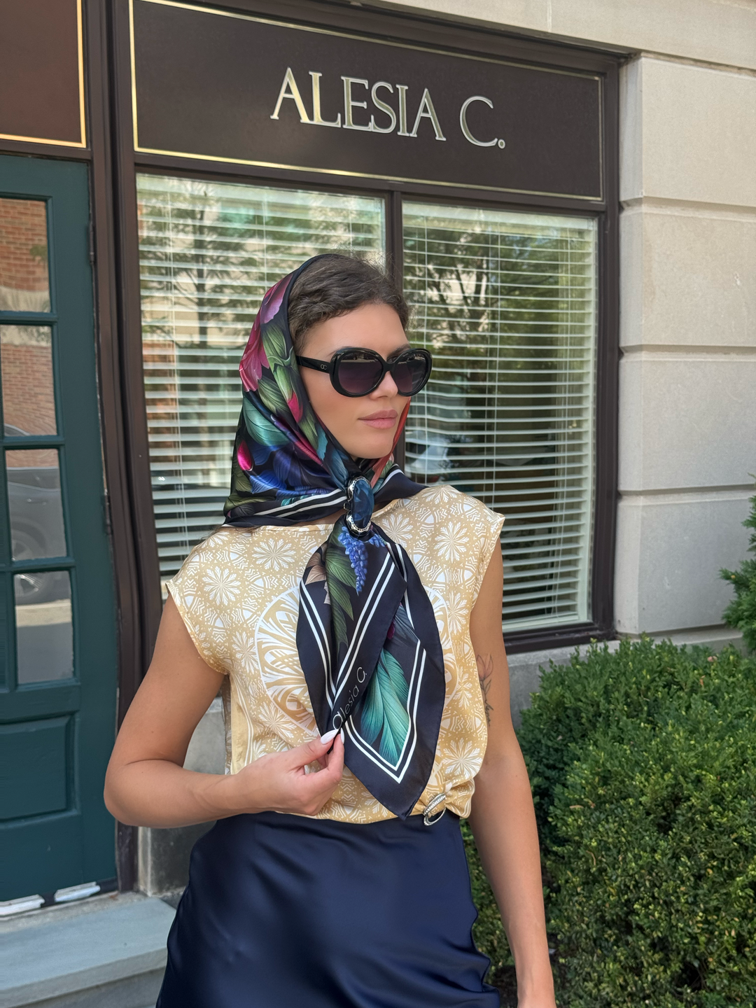 Silken Peonies Pure Silk Scarf in Pink Orange Blue Green and Black – Alesia C. Floral Collection