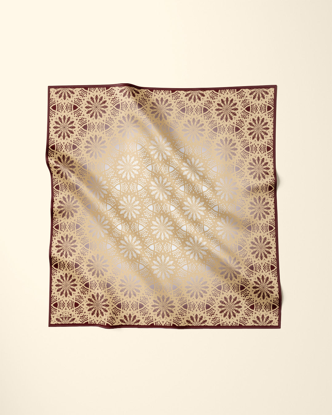 Sunny Lace Beige Brown Silk Pocket Square by Alesia Chaika