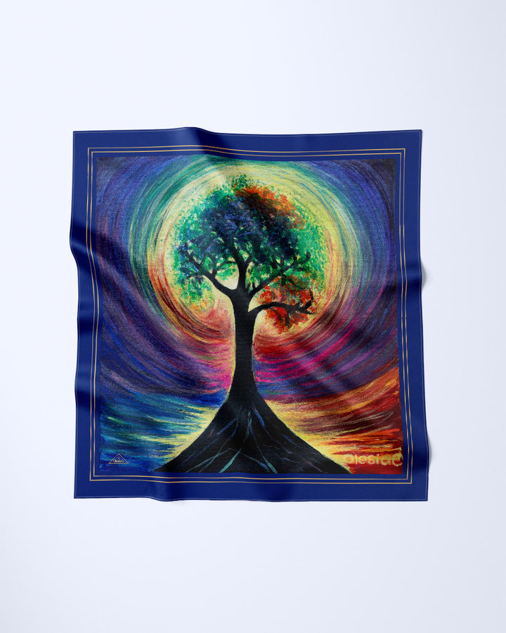 TREE OF LIFE Designer Silk Scarf Art A Porte by Alesia Chaika