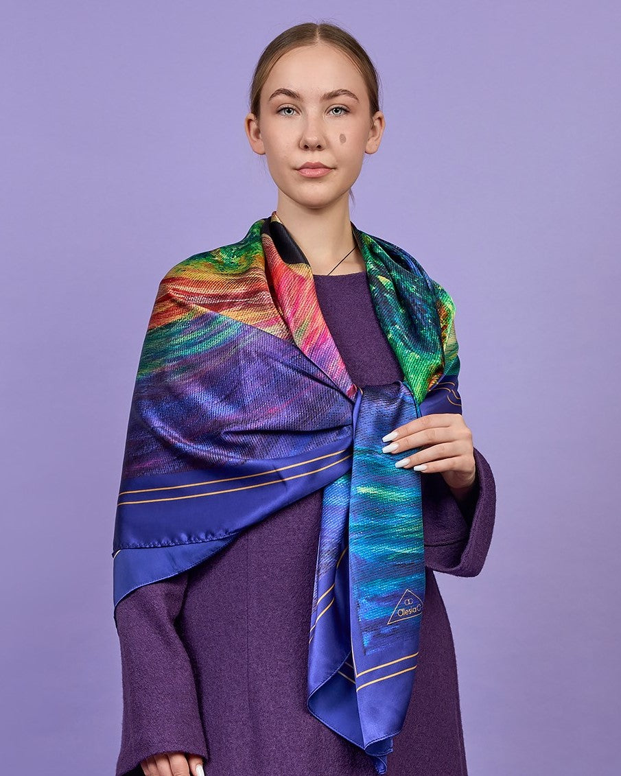 TREE OF LIFE Designer 100% Silk Scarf Art-A-Porte by Alesia Chaika AlesiaC.com