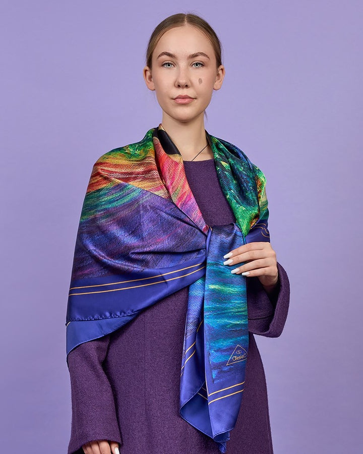 TREE OF LIFE Designer 100% Silk Scarf Art-A-Porte by Alesia Chaika AlesiaC.com