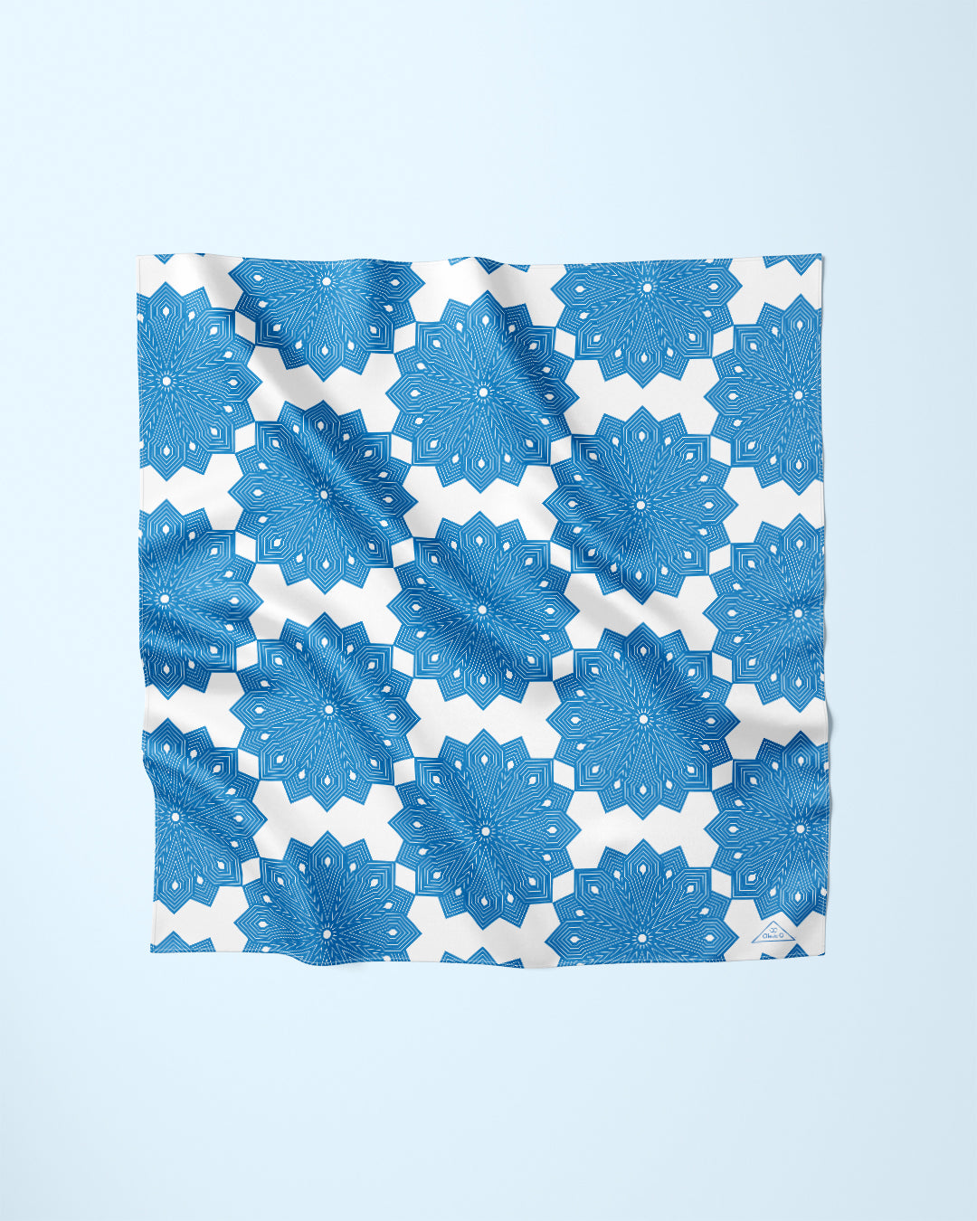 Umbrellas Rain Blue White Silk Pocket Square