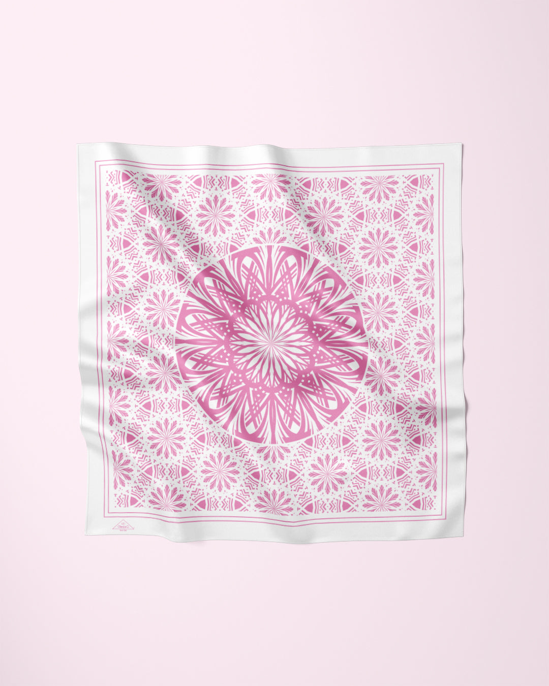 White Pink Serenity Silk Pocket Square by Alesia Chaika