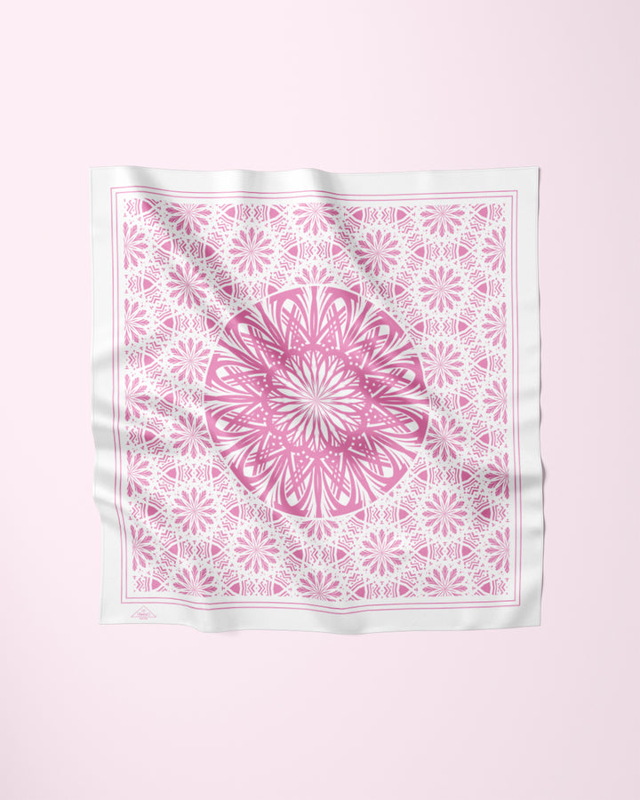 White Pink Serenity Silk Pocket Square by Alesia Chaika