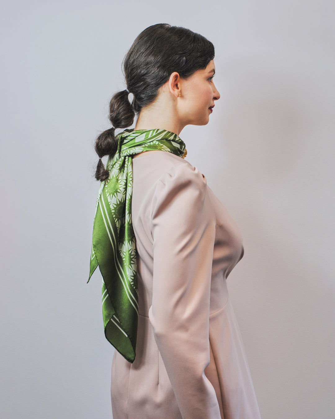 WISDOM Mandala Silk Square Scarf in Olive Sage – Multiple Sizes by Alesia Chaika