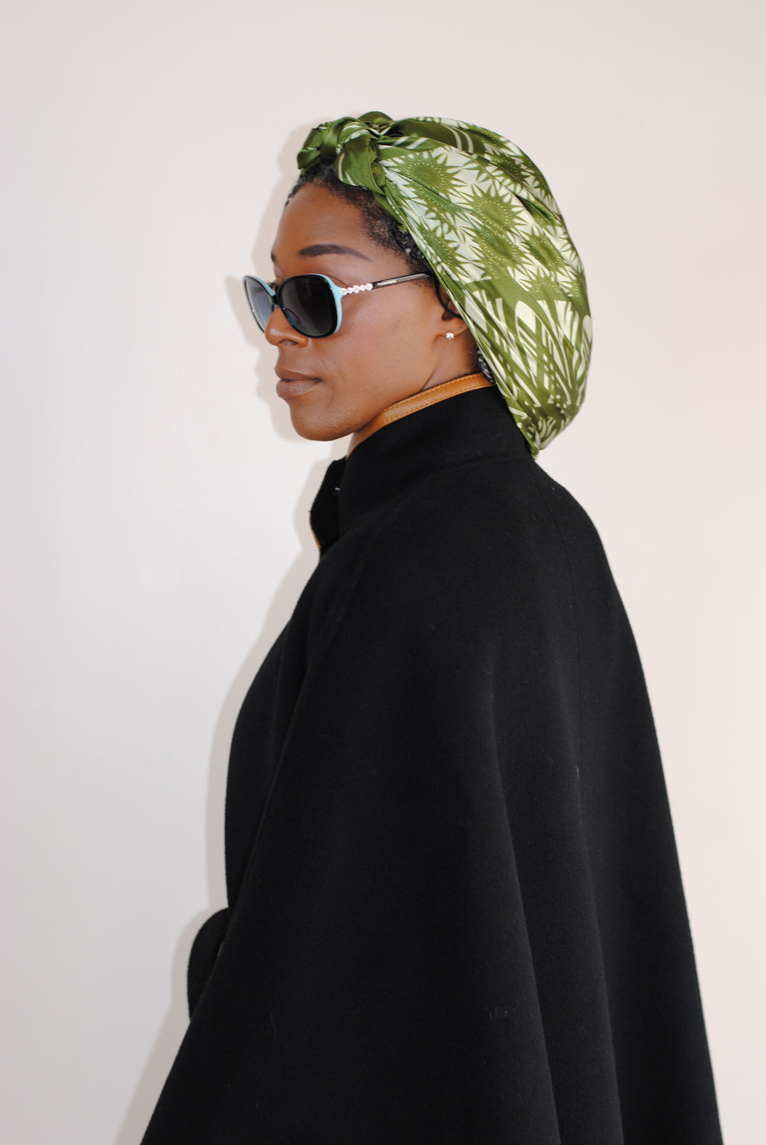 WISDOM Mandala Silk Square Scarf in Olive Sage – Multiple Sizes by Alesia Chaika