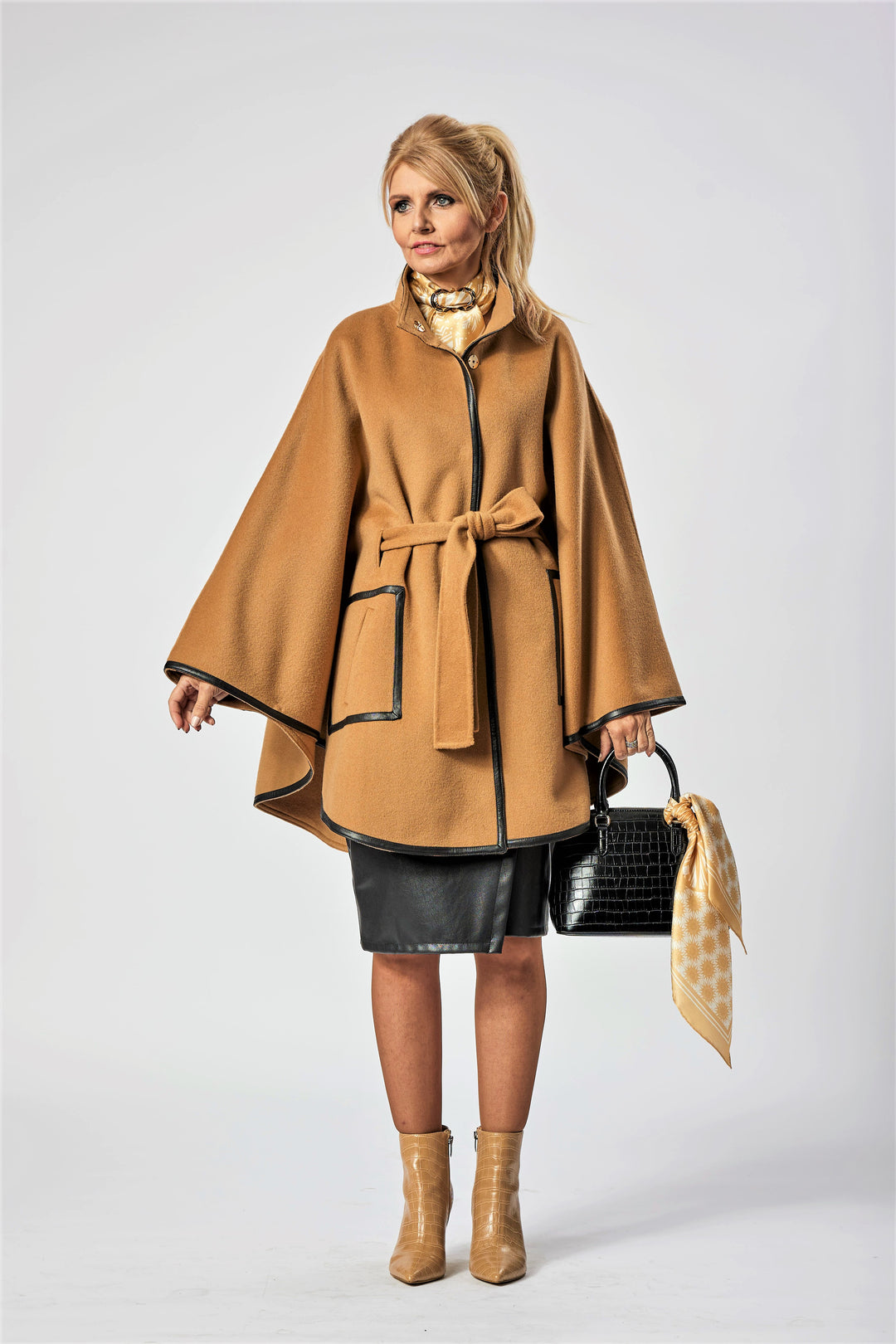 WISDOM Mandala Silk Square Scarf in Beige White – Multiple Sizes by Alesia Chaika