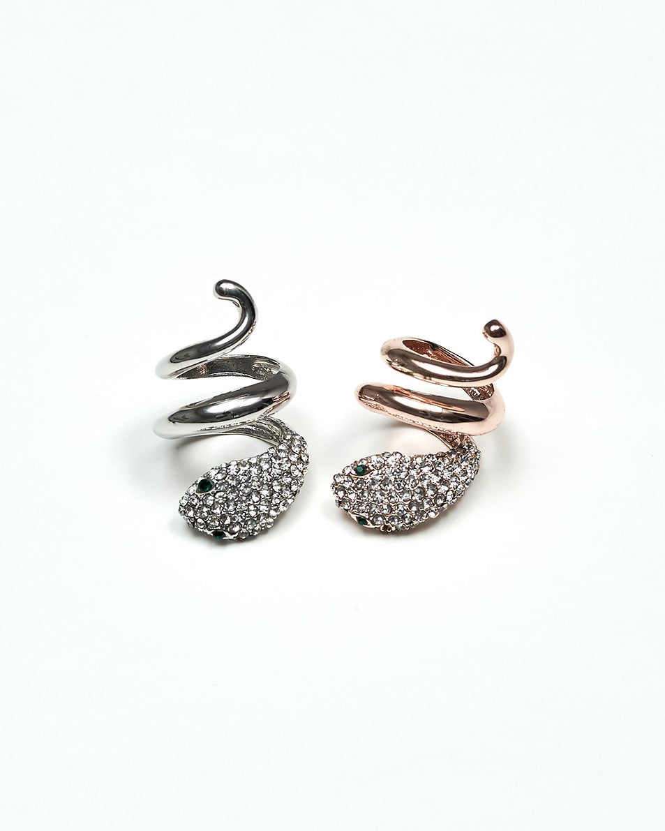 WISDOM SNAKE Crystal Designer Scarf Charm-Ring