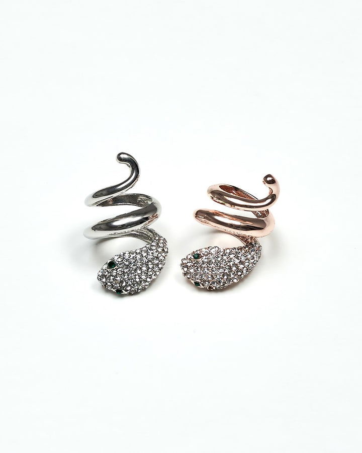 WISDOM SNAKE Crystal Designer Scarf Charm-Ring