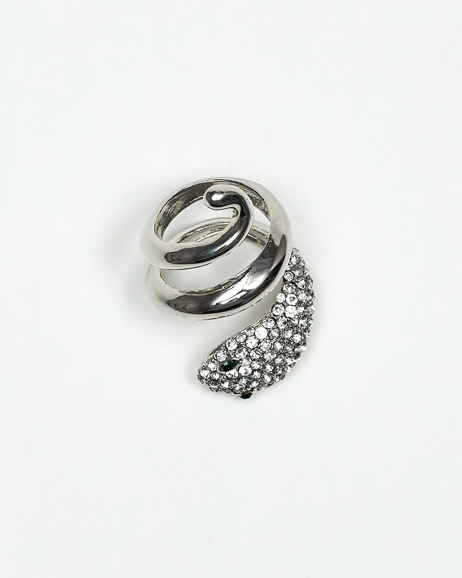 WISDOM SNAKE Crystal Scarf Charm-Ring