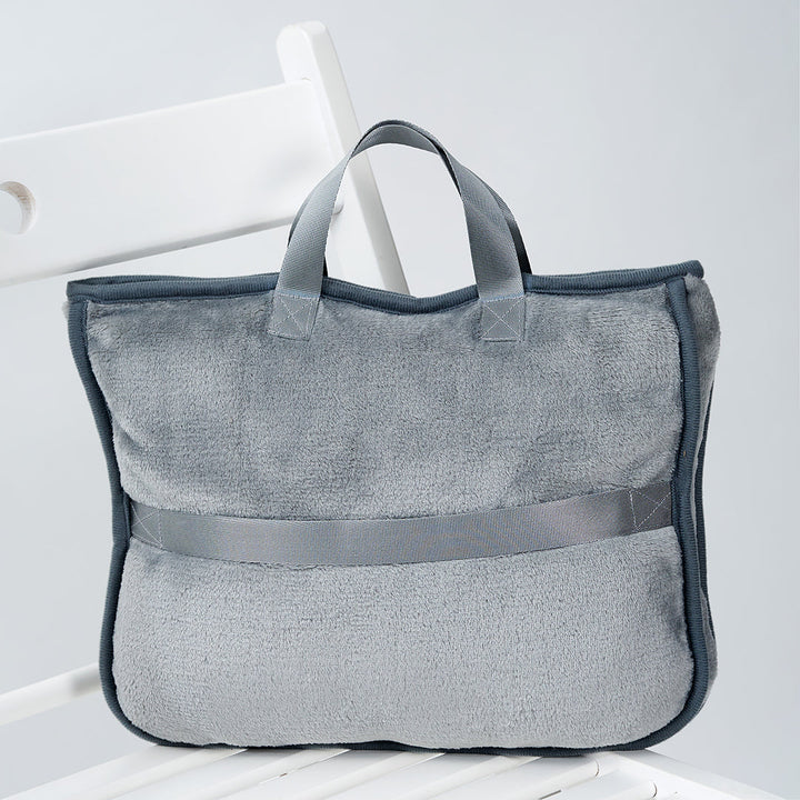 TRAVEL COZY 4-in-1 Blanket-Pillow-Bag Solid Velour Plush