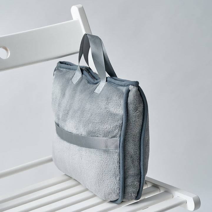 TRAVEL COZY 4-in-1 Blanket-Pillow-Bag Solid Velour Plush