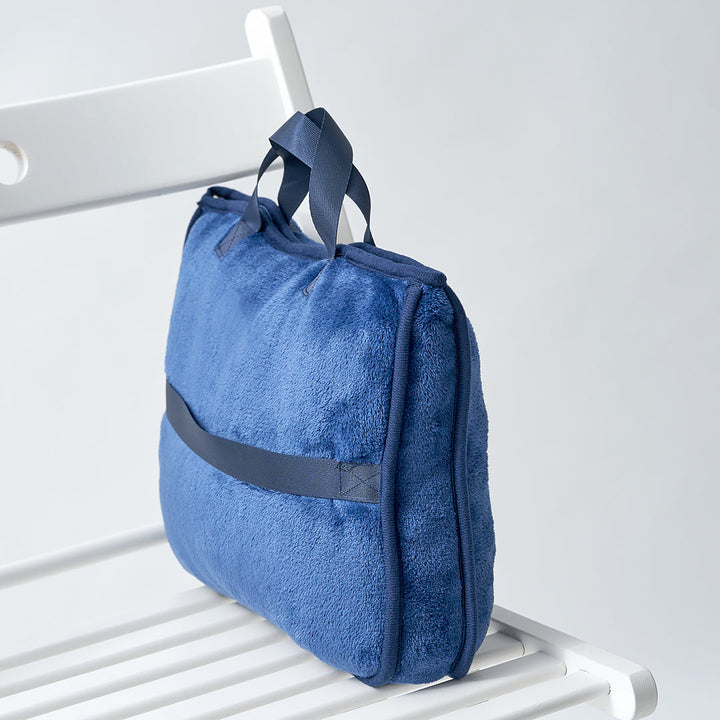 TRAVEL COZY 4-in-1 Blanket-Pillow-Bag Solid Velour Plush