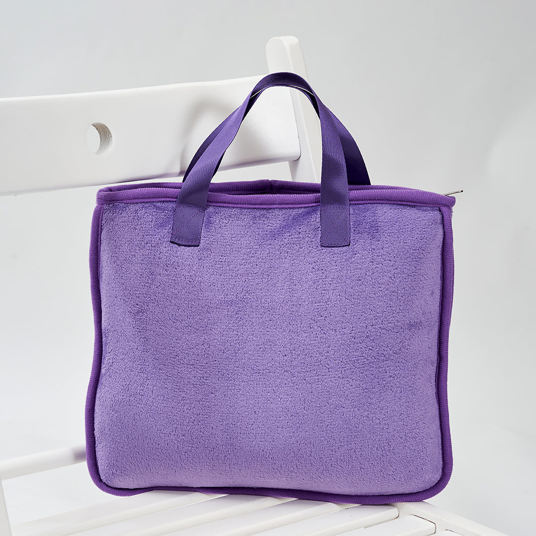 TRAVEL COZY 4-in-1 Blanket-Pillow-Bag Solid Velour Plush