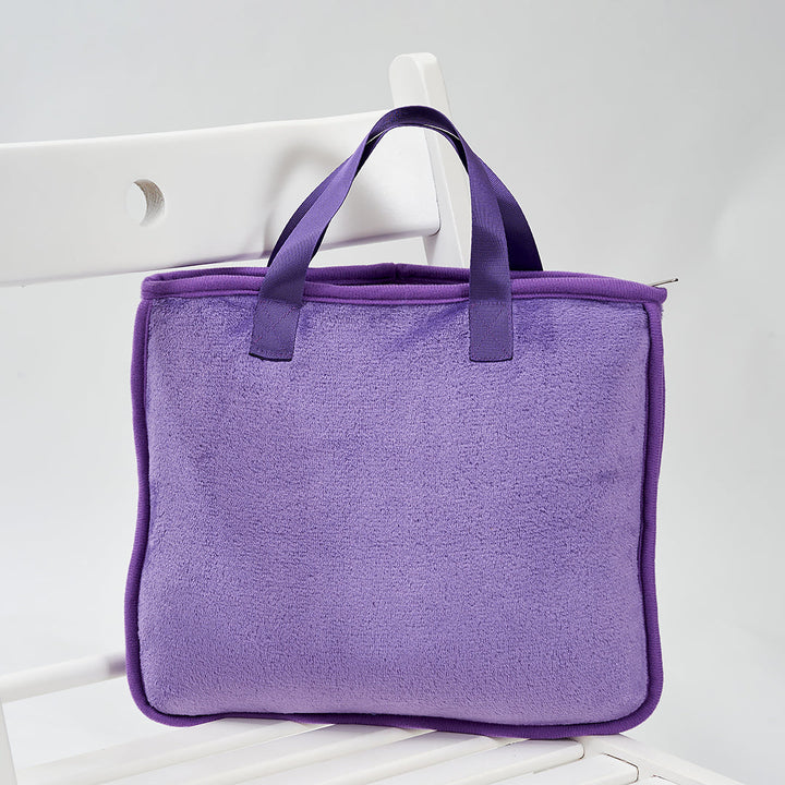 TRAVEL COZY 4-in-1 Blanket-Pillow-Bag Solid Velour Plush