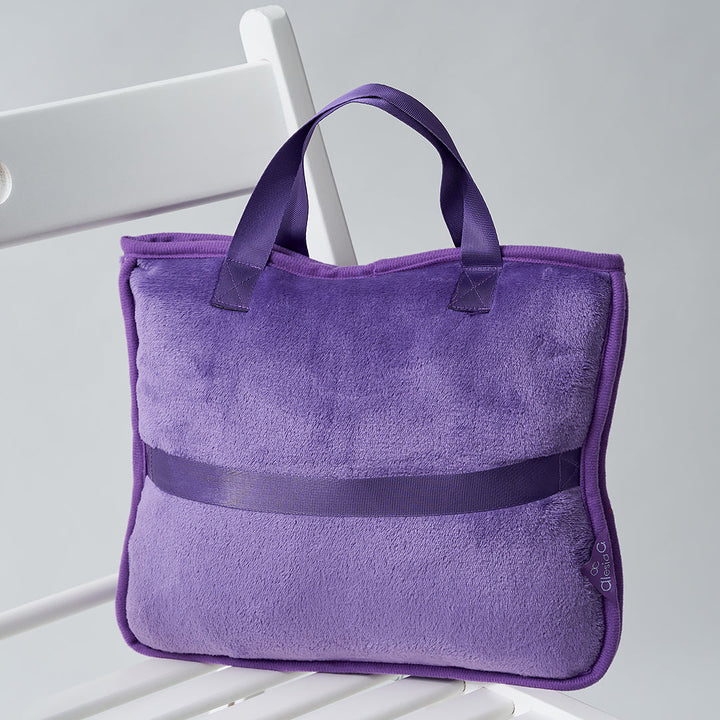 TRAVEL COZY 4-in-1 Blanket-Pillow-Bag Solid Velour Plush