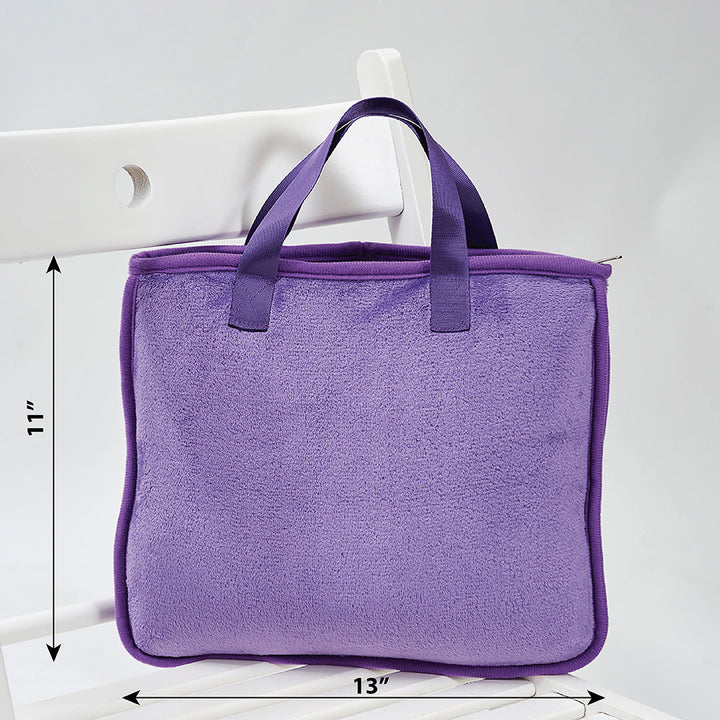TRAVEL COZY 4-in-1 Blanket-Pillow-Bag Solid Velour Plush