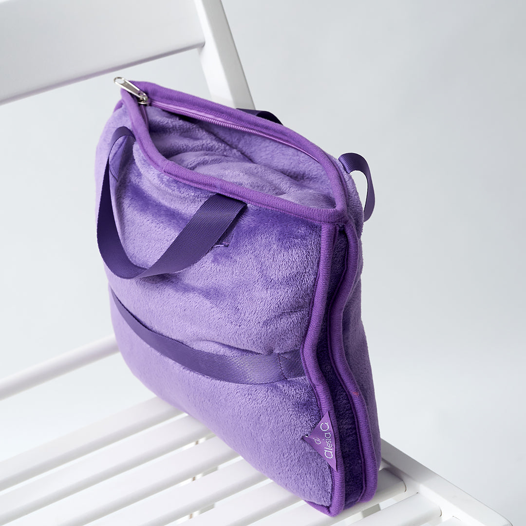 TRAVEL COZY 4-in-1 Blanket-Pillow-Bag Solid Velour Plush